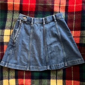 Polo Ralph Lauren Pleated Denim Mini Skirt
